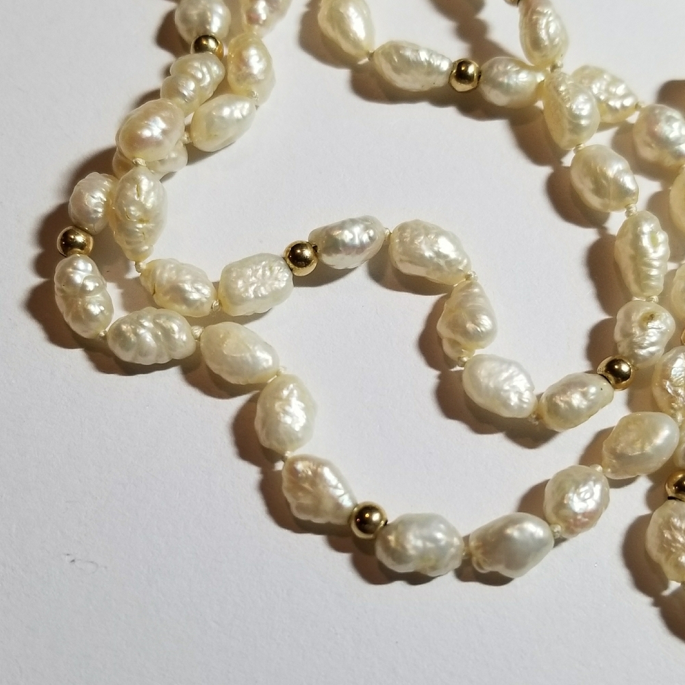 Relisted - vintage real pearls necklace freshwater knotted - Picture 7 of 10